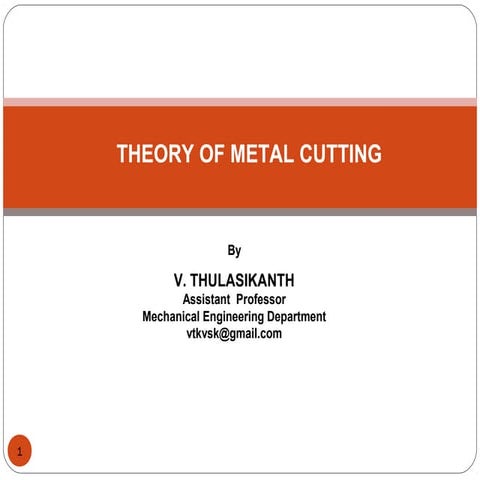 Principles of Metal Cutting | PDF