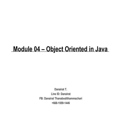 Java Programming - 04 object oriented in java | PPT