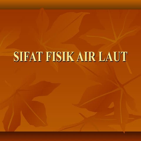 Oseanografi sifat fisik air laut