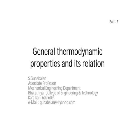 04 part1 general thermodynamic properties