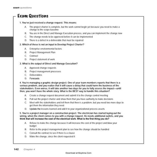 04 pmp integration management exam