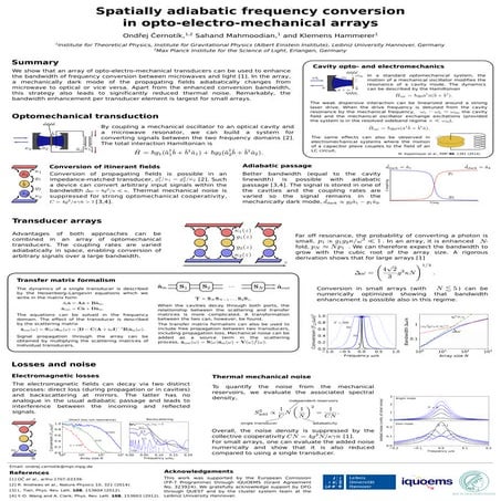 Spatially adiabatic frequency conversion in opto-electro-mechanical arrays