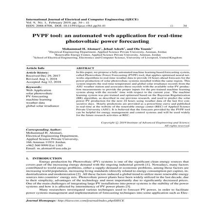 PVPF tool: an automated web application for real-time photovoltaic power fore...