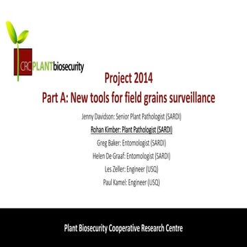 New tools for field grains surveillance