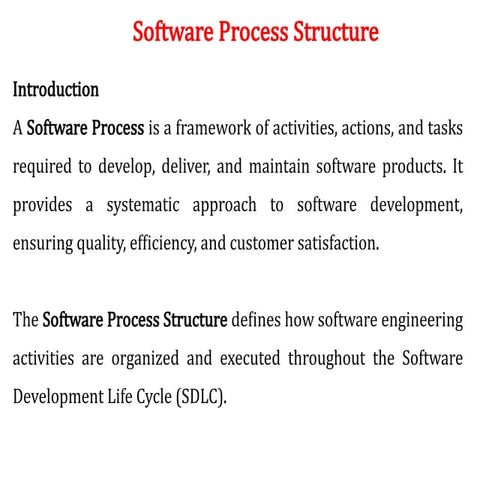 04 Software Process is a framework of activities | PPTX