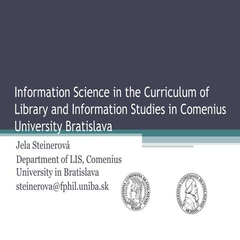 Information Science in the Curriculum of Library and Information Studies in C...