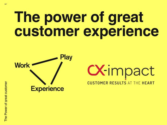 The power of great customer experience in today’s world. Olivier Mourrieras &...