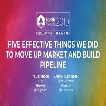 Five Effective Things We Did to Move Up Market and Build Pipeline with Mapistry