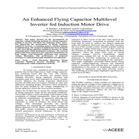 An Enhanced Flying Capacitor Multilevel Inverter fed Induction Motor Drive