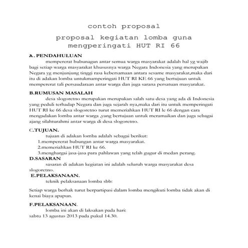 Contoh surat proposal | DOCX