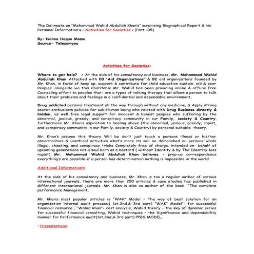 05. the delineate on “mohammad wahid abdullah khan’s” surprising biographical...