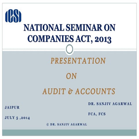National Seminar on Companies Act dated 05.07.2014