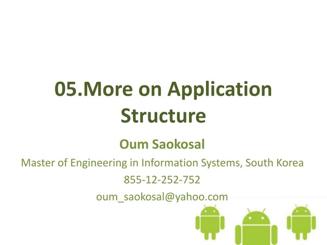 More on Application Structure