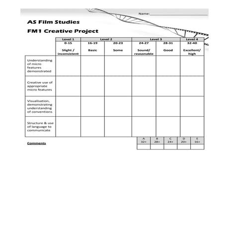 As Film creative project mark grid