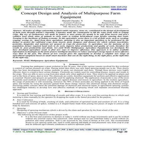 DESIGN & ANALYSIS OF FARM TILLER EQUIPMENT | PDF
