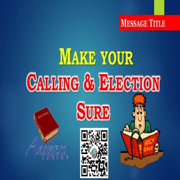 Make Your Calling and Election Sure 17May2025