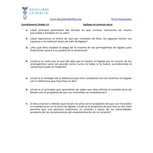 05.  cuestionario de éxodo 11 epílogo al corazón duro