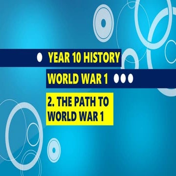 HISTORY YEAR 10: THE PATH TO WORLD WAR 1 