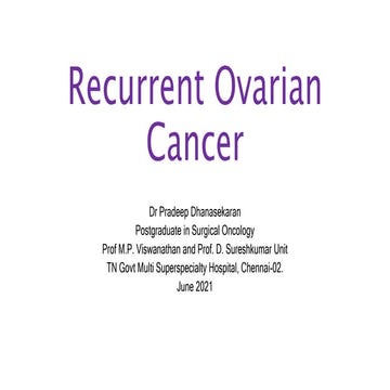 Recurrent Epithelial Ovarian Cancer | PPTX