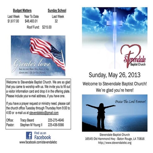 05 26-2013 stevendale bulletin