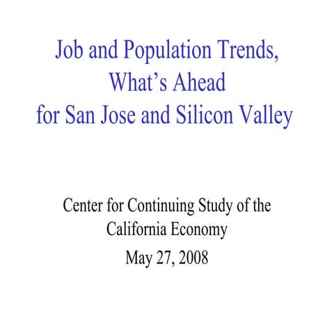 San Jose's Job & Population Trends through 2040