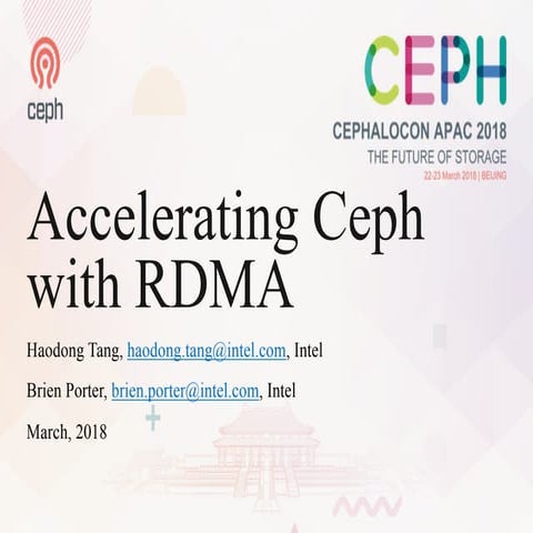 Accelerating Ceph with iWARP RDMA over Ethernet - Brien Porter, Haodong Tang