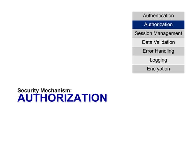 05   application security fundamentals - part 2 - security mechanisms - autho...