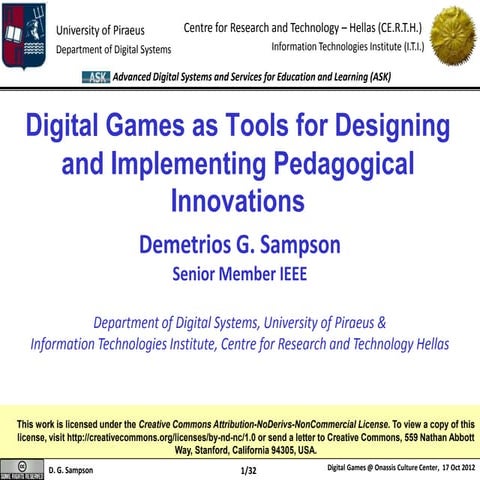 Digital Games as Tools for Designing and Implementing Pedagogical Innovations