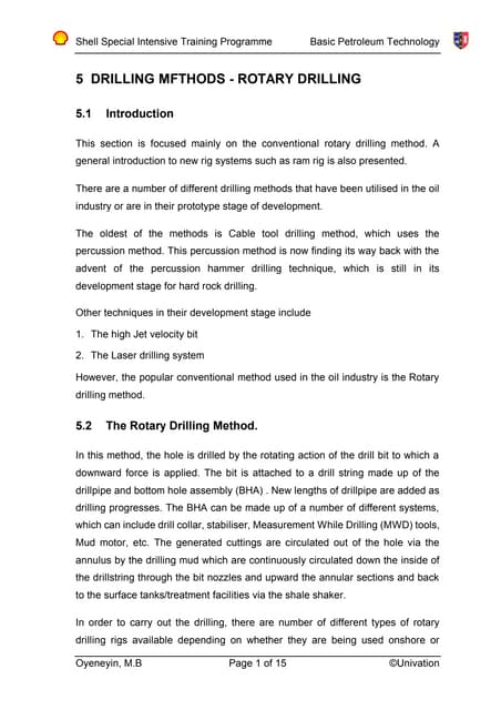 Rotary drilling rig (onshore) | PPTX