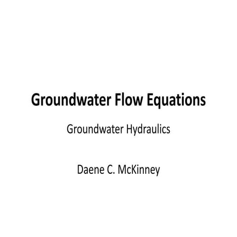 05 groundwater flow equations