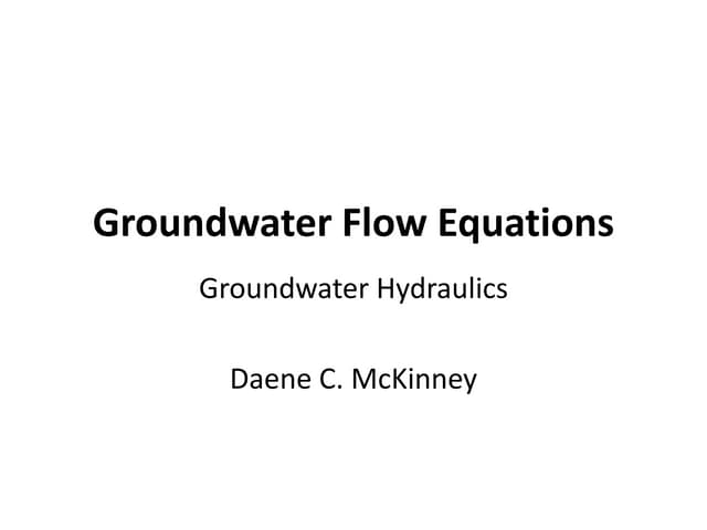 05 groundwater flow equations