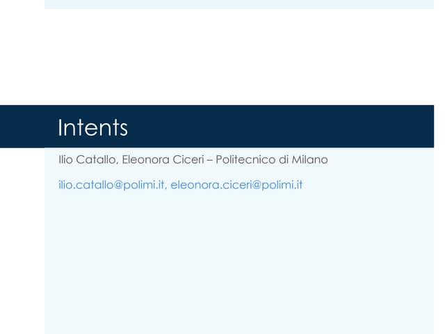 Intents in Android
