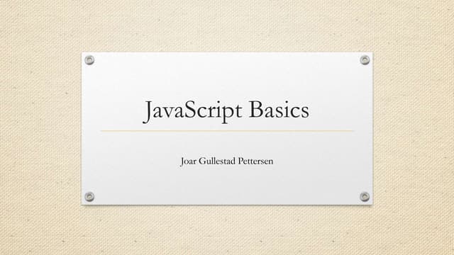 Javascript basics