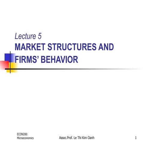 Market Structures and Firms’ Behavior in Microeconomics: Perfect ...