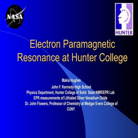 Electron Paramagnetic Resonance spectroscopy | PPT
