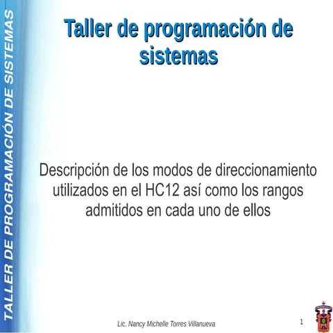 Modos de direccionamiento para el HC12 de motorola