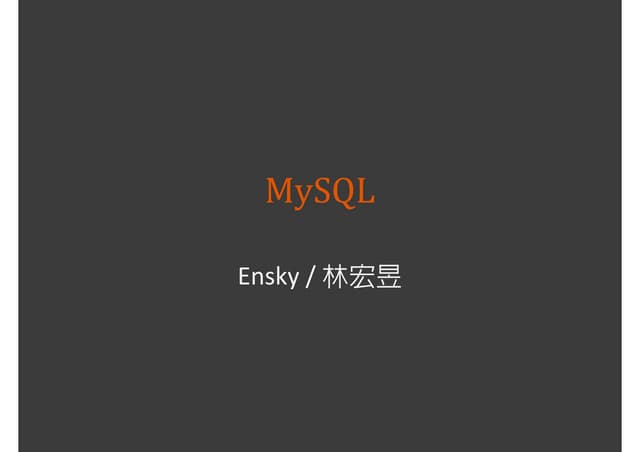 OpenWebSchool - 05 - MySQL