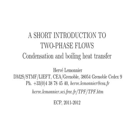 Introduction to Two phase flow heat transfer | PDF
