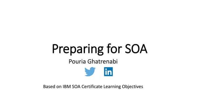 05 Service Oriented Architecture Series - Preparing for SOA