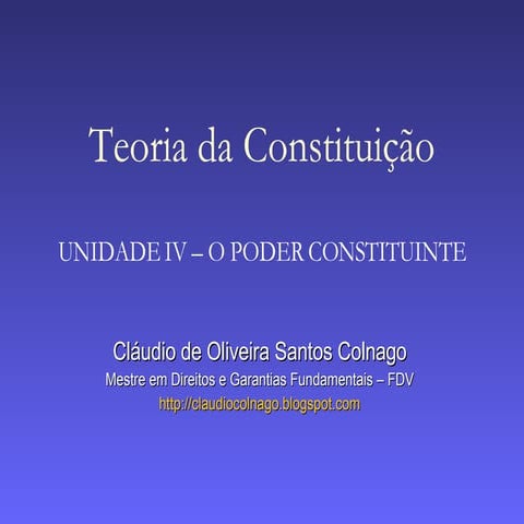 05. Unidade IV - O Poder Constituinte | PPT