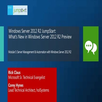 Windows Server 2012 R2 Jump Start - Intro