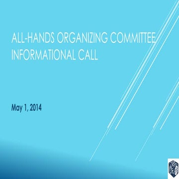 All Hands Organizing Committee Intro Call