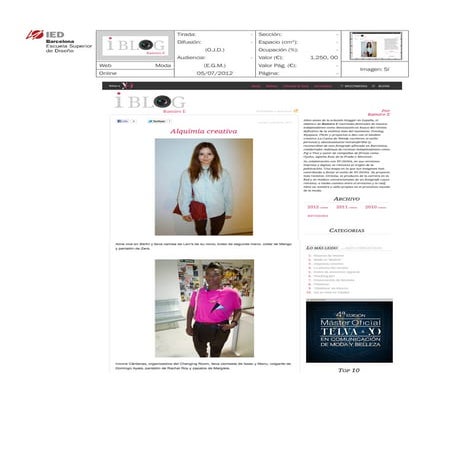 Clipping Iblog 05/07/12 @ IED Barcelona