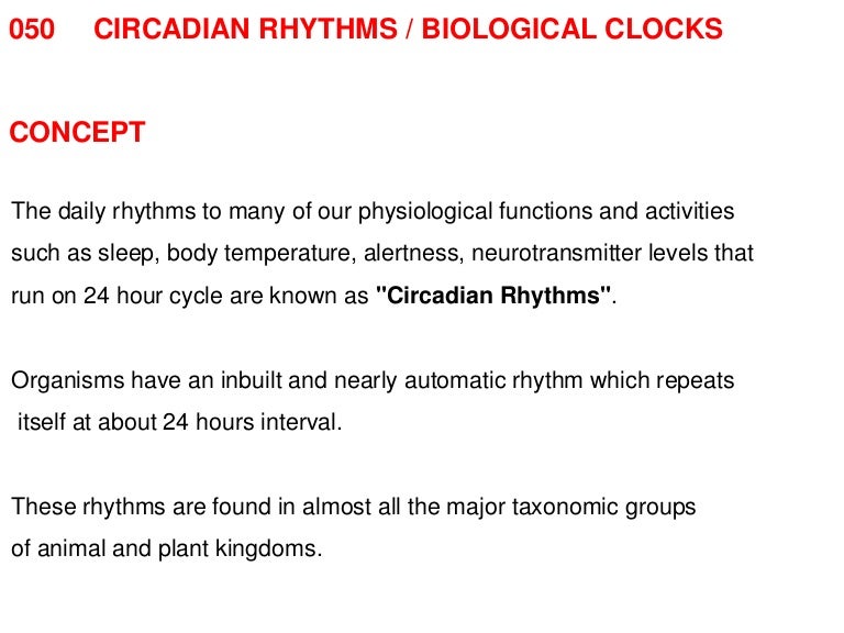 050 circadian rhythms biological clocks