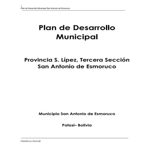 PDM San Antonio de Esmoruco 