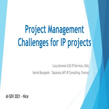 AI-SDV 2021: Lucy Antunes; Muriel Bourgeois Tassanary - Project Management Ch...