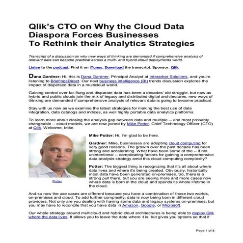 Qlik’s CTO on Why the Cloud Data Diaspora Forces Businesses To Rethink their ...