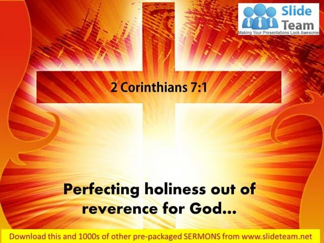 0514 2 corinthians 71 perfecting holiness out power point church sermon