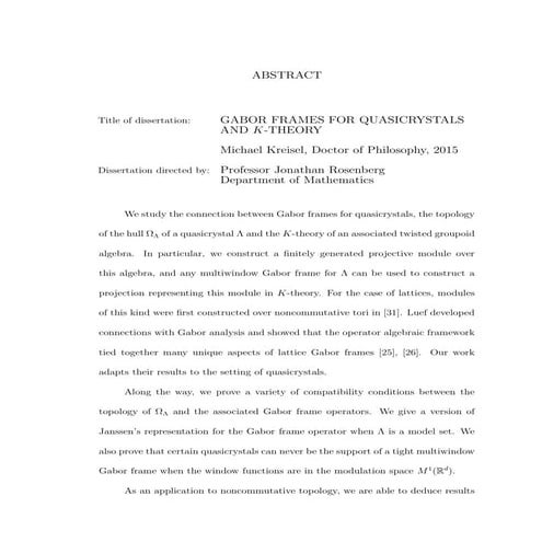 Gabor Frames for Quasicrystals and K-theory
