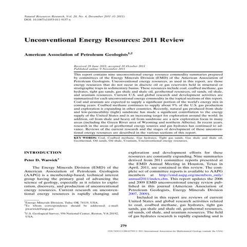 2011 Review in Natural Resources Research